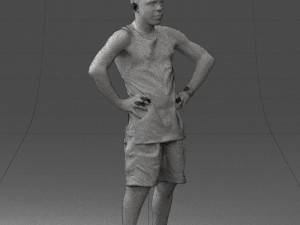 man with tatoo in pose 0346 3d print ready Modelo de Impressão 3D