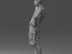 man with tatoo in pose 0346 3d print ready Modelo de Impressão 3D