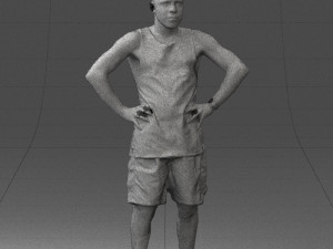 man with tatoo in pose 0346 3d print ready Modelo de Impressão 3D