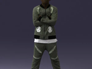 black man in green dress 0349 3D Model