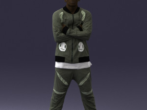 black man in green dress 0349 3D Модель