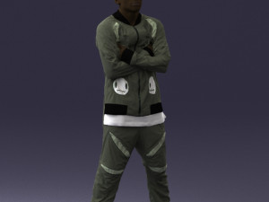 black man in green dress 0349 3D Модель