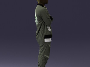 black man in green dress 0349 3D Модель