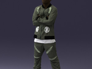 black man in green dress 0349 3D Модель