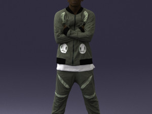 black man in green dress 0349 3d print ready 3D Принт Модель