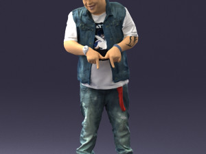 fat man in jeans 0334 3D Model