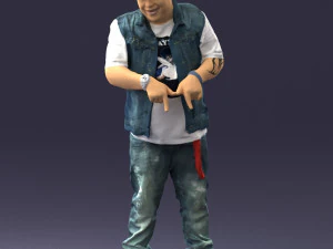 fat man in jeans 0334 3D Model