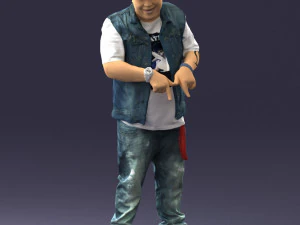 fat man in jeans 0334 3D Model
