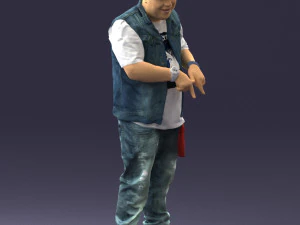 fat man in jeans 0334 3D Model