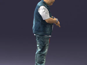fat man in jeans 0334 3D Model