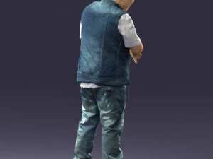 fat man in jeans 0334 3D Model