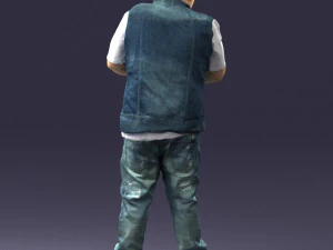 fat man in jeans 0334 3D Model