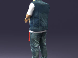 fat man in jeans 0334 3D Model