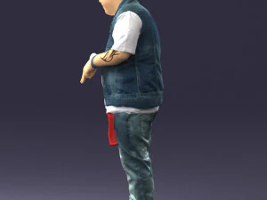 fat man in jeans 0334 3D Model