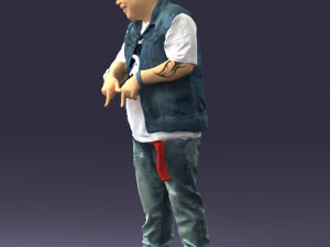 fat man in jeans 0334 3D Model
