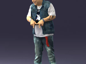 fat man in jeans 0334 3D Model