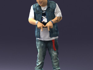 fat man in jeans 0334 Model 3D