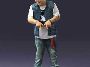 fat man in jeans 0334 3D Model