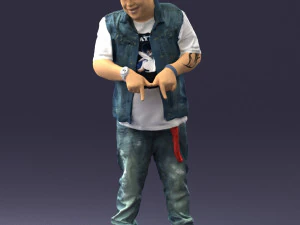 fat man in jeans 0334 3D Model