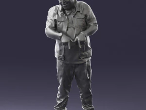 fat man in jeans 0334 3D Model