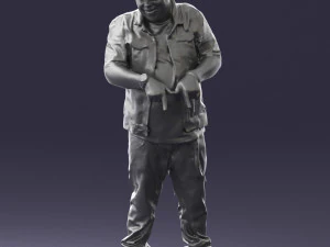 fat man in jeans 0334 3D Model