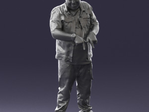 fat man in jeans 0334 Model 3D