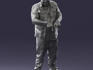 fat man in jeans 0334 3D Model