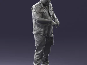 fat man in jeans 0334 3D Model