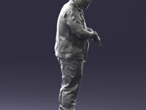 fat man in jeans 0334 3D Model