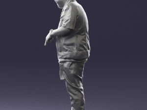 fat man in jeans 0334 3D Model