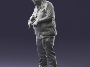 fat man in jeans 0334 3D Model