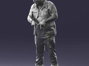 fat man in jeans 0334 Model 3D