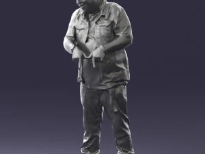 fat man in jeans 0334 3D Model
