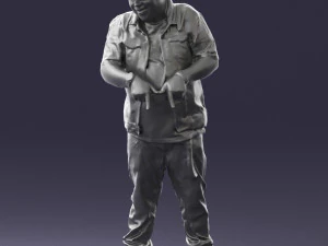 fat man in jeans 0334 3D Model