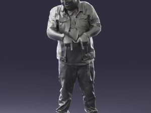 fat man in jeans 0334 3D Model