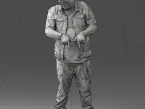 fat man in jeans 0334 3D Model