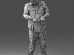 fat man in jeans 0334 3D Model