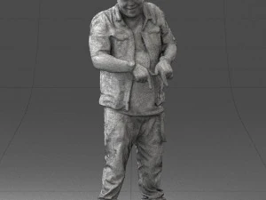 fat man in jeans 0334 3D Model