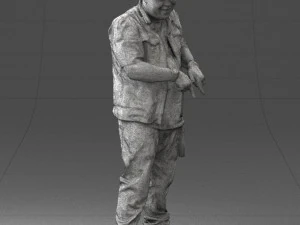 fat man in jeans 0334 3D Model