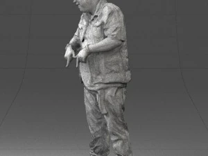 fat man in jeans 0334 3D Model