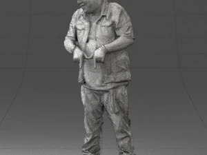 fat man in jeans 0334 3D Model