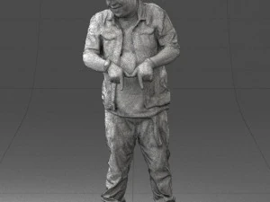 fat man in jeans 0334 3D Model