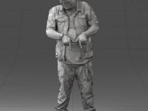 fat man in jeans 0334 3D Model