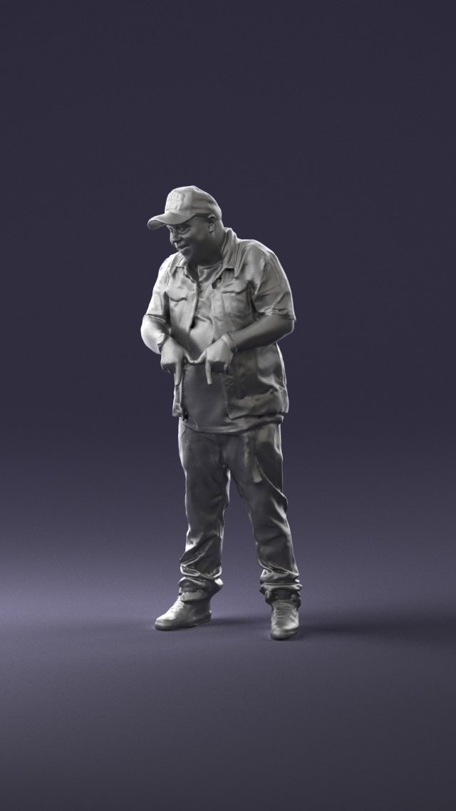 Download fat man in jeans 0334 3d print ready 3D Model