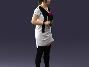woman with microphone 0331 3D 模型