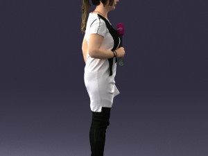 woman with microphone 0331 3D 模型