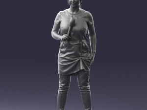 woman with microphone 0331 3D 模型
