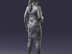woman with microphone 0331 3d print ready 3Dプリントモデル
