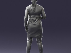 woman with microphone 0331 3d print ready 3Dプリントモデル
