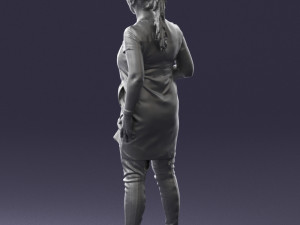 woman with microphone 0331 3d print ready 3Dプリントモデル